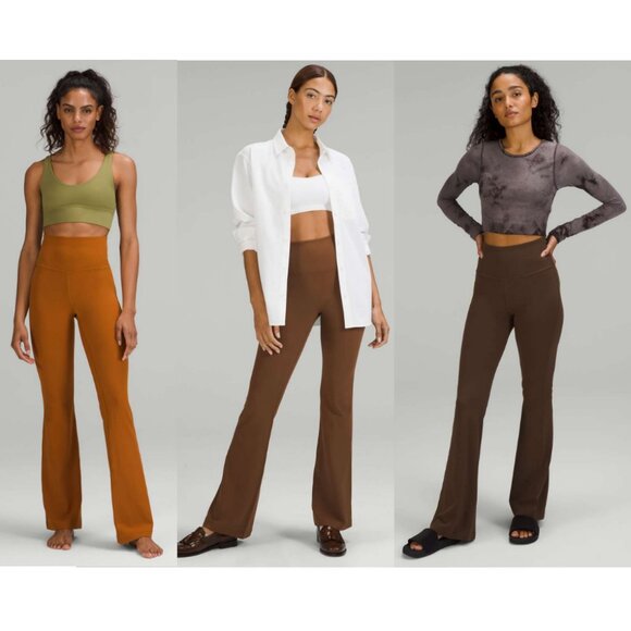 Lululemon Groove Super High Rise Waisted Flared Bell Bottoms Nulu Leggings Pants - Picture 1 of 12